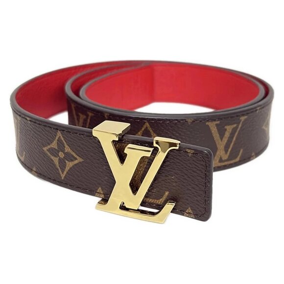 LOUIS VUITTON Reversible Saint Tulle LV Initials 30MM Monogram/Red - 373-082625 - Picture 1 of 4